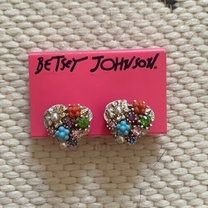 Betsey Johnson Heart Studs